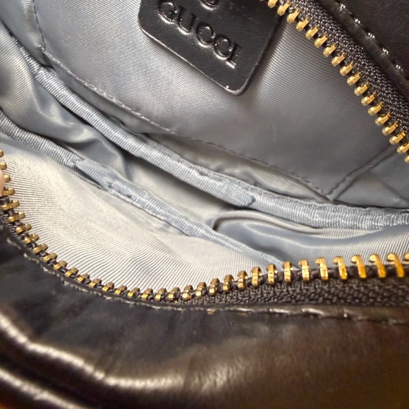 Designer-Inspired Black Quilted Leather Crossbody Belt Bag with Gold Hardware - Picture 5 of 5